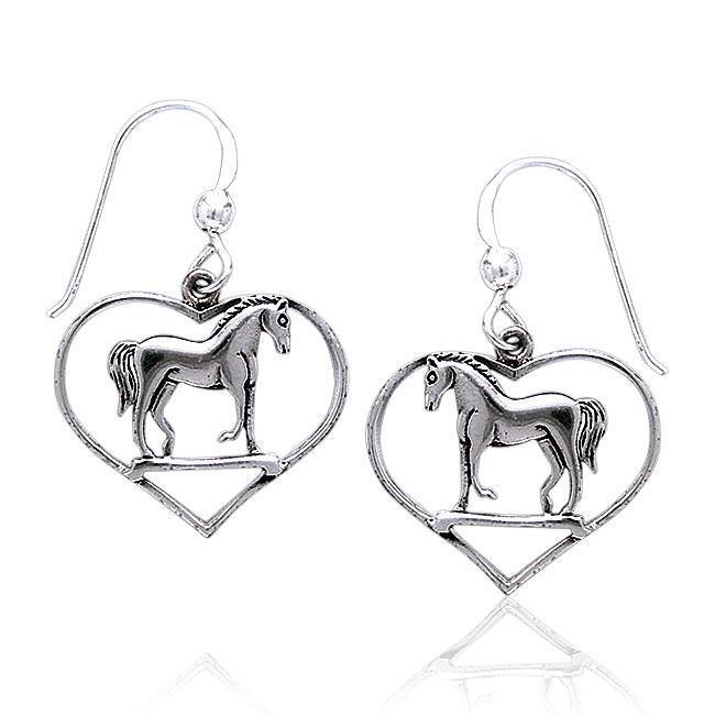 Horse Heart Silver Earrings TE021 Earrings