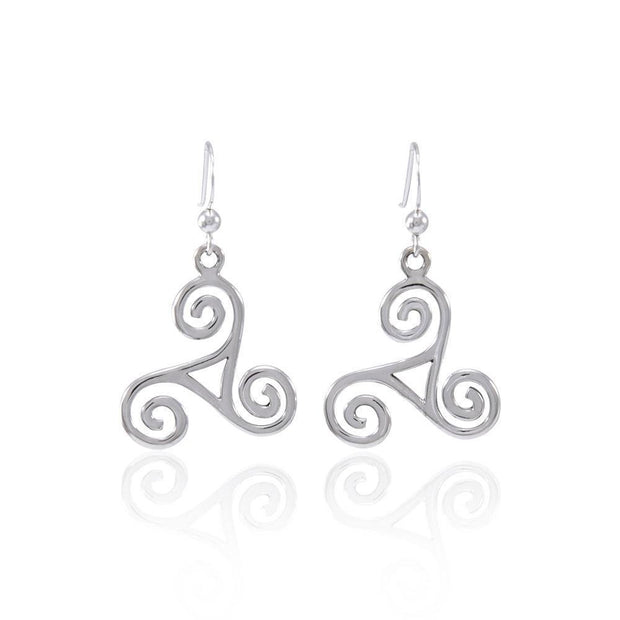 Celtic Silver Spiral Earrings TE102