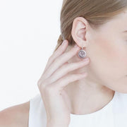 Om Meditation Silver Earrings TE1052
