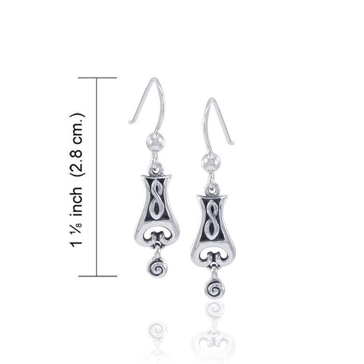 Celtic Knotwork Spiral Silver Earrings TE1132