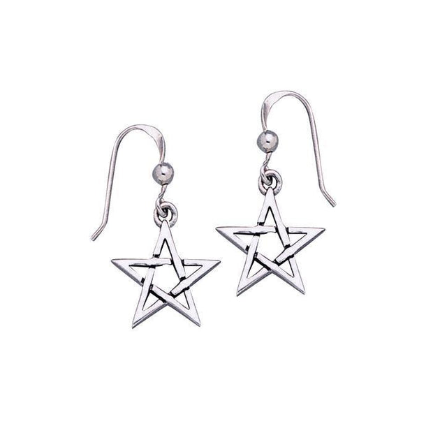 Silver Pentagram Pentacle Earrings TE1171