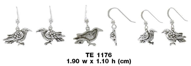 Silver Raven Earrings TE1176