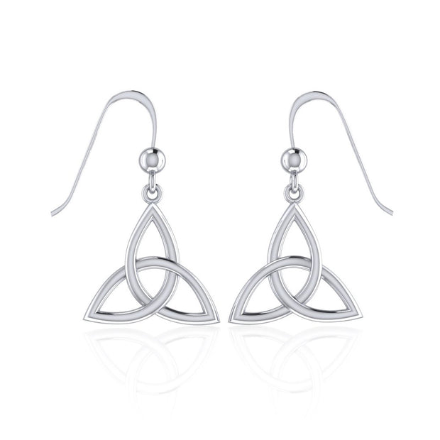 Endless Connection in Celtic Triquetra ~ Sterling Silver Jewelry Dangling Earrings TE128