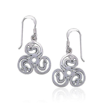 Celtic Dragons Silver Earrings TE130