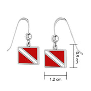 Dive Flag Silver Hook Earrings TE2028