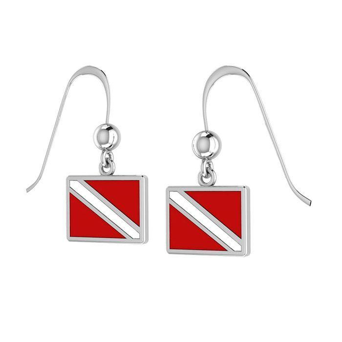 Dive Flag Silver Earrings TE2028