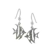 Colorful affirmation ~ Sterling Silver Jewelry Angelfish Hook Earrings TE204