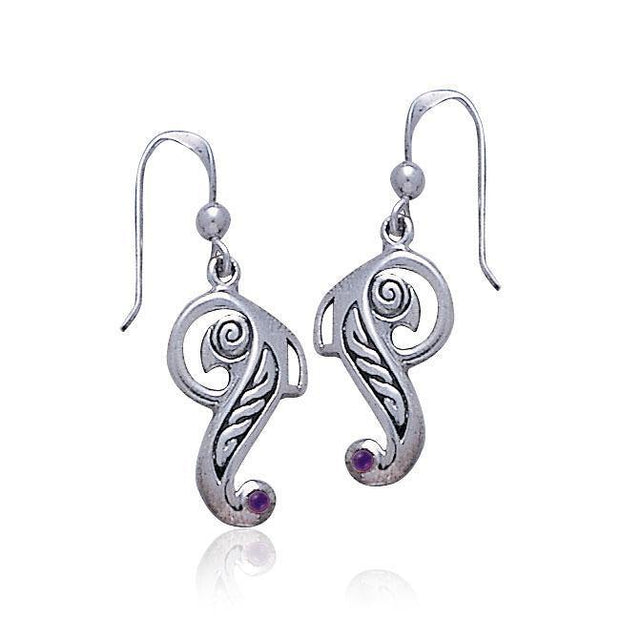 Celtic Knotwork Bird Silver Earrings TE2065