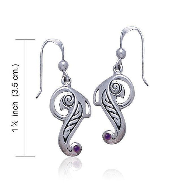Celtic Knotwork Bird Silver Earrings TE2065