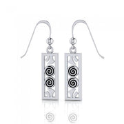 Celtic Knotwork Double Spiral Sterling Silver Dangle Earrings TE2068