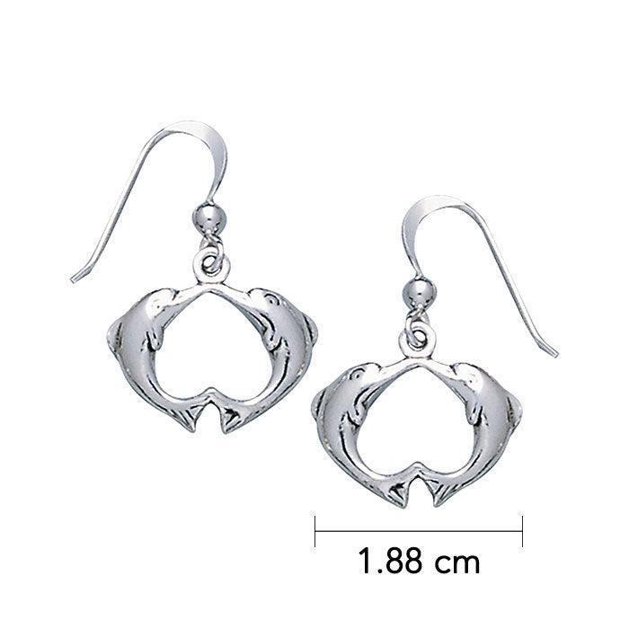 Dolphins Sterling Silver Hook Earring TE2088