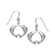 Dolphins Sterling Silver Hook Earring TE2088