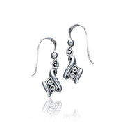 Celtic Single Spiral Silver Earrings TE2093