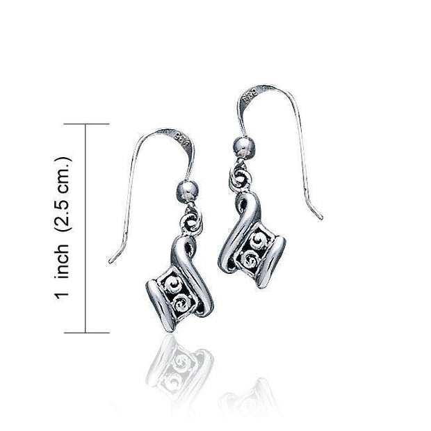 Celtic Single Spiral Silver Earrings TE2093