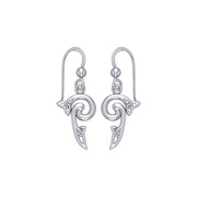 The great eternal loom of the universe ~ Sterling Silver Celtic Triquetra Hook Earrings TE2141