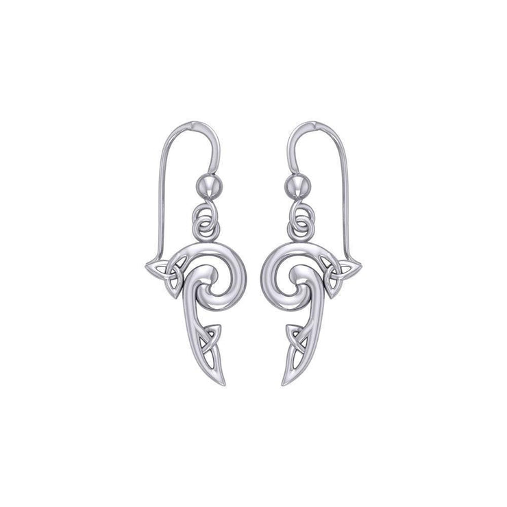 The great eternal loom of the universe ~ Sterling Silver Celtic Triquetra Hook Earrings TE2141