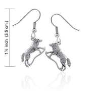 Running Wolf Silver Earrings TE226