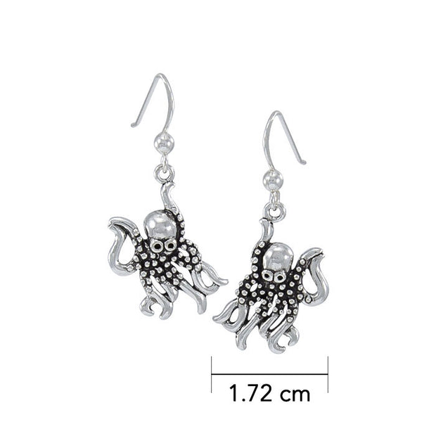 Octopus Sterling Silver Hook Earring TE2338