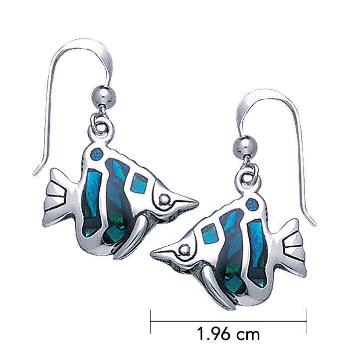 Angel Fish Silver Hook Inlay Earring TE2448