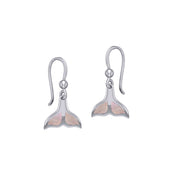 Inlaid Whale Tail Silver Earrings TE2501