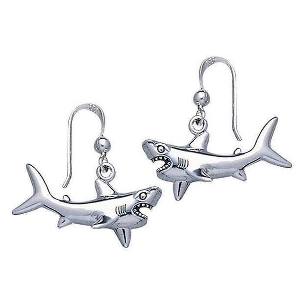 Great White Shark Sterling Silver Hook Earring TE2549