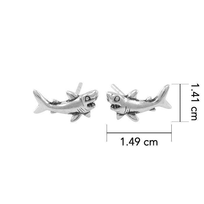 Great White Shark Sterling Silver Post Earring TE2575