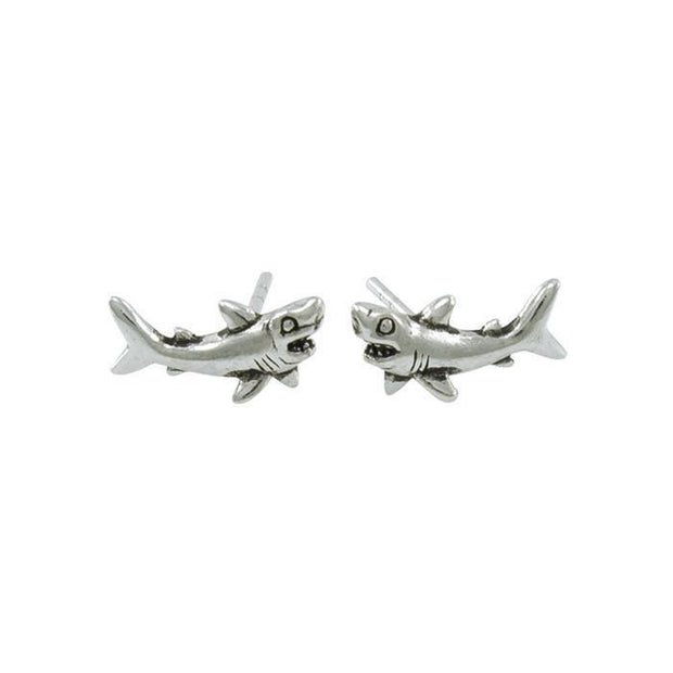 Great White Shark Sterling Silver Post Earring TE2575