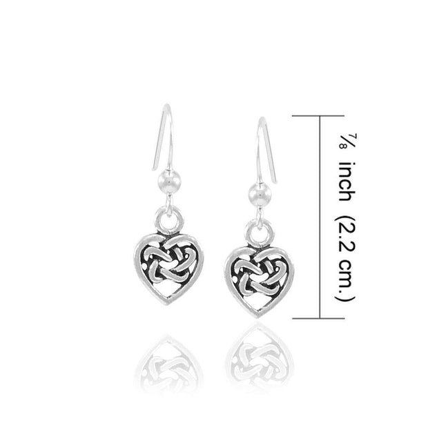 Celtic Knotwork Silver Heart Earrings TE2598