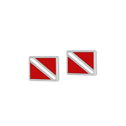 Silver Dive Flag Earrings TE2622