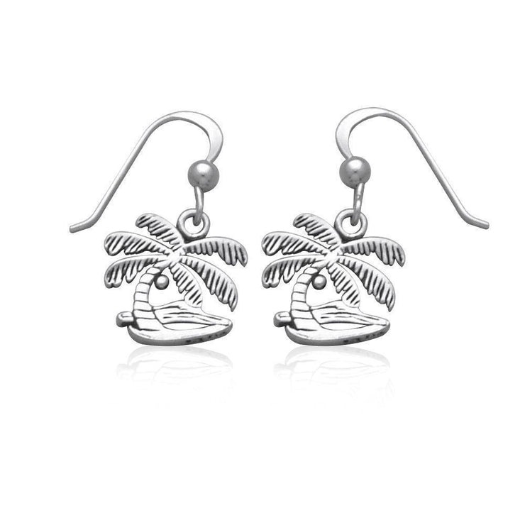 Coconut Tree Silver Earrings TE2625