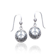 Celtic Knotwork Peace Silver Earrings TE2631