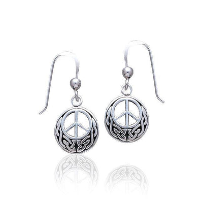 Celtic Knotwork Peace Silver Earrings TE2631 Earrings