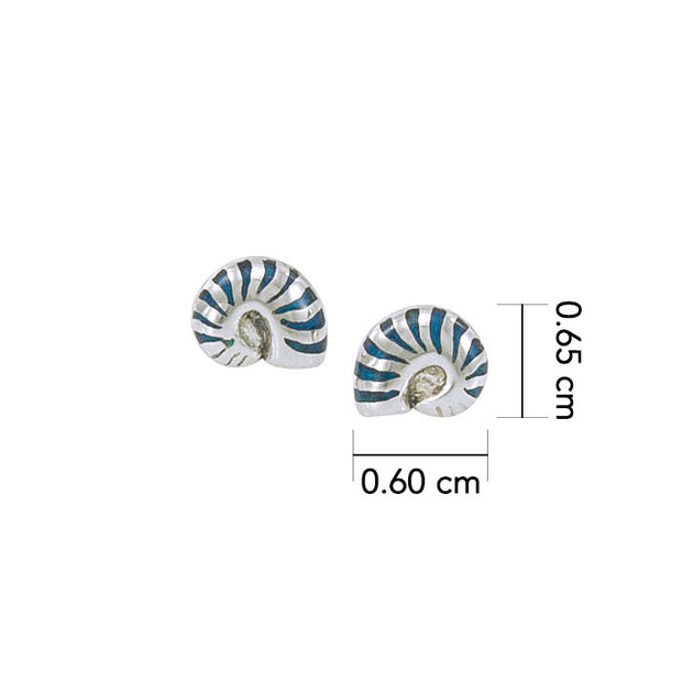 Nautilus Shell Sterling Silver Post Earring TE2792