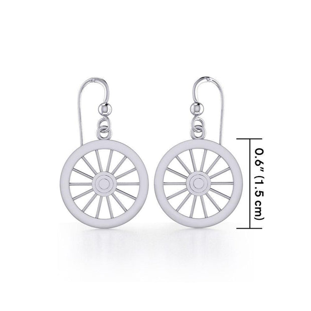 Wagon Wheel Silver Earrings TE2793