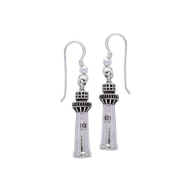 Fenwick Island Lighthouse ~ Sterling Silver Jewelry Hook Earrings TE2821