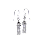 Three-tiered Lighthouse Sterling Silver Hook Earrings TE2823