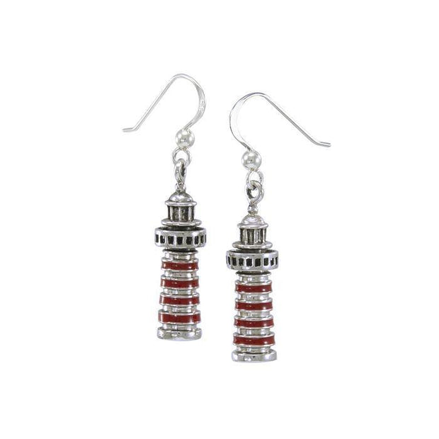 West Quoddy Lighthouse ~ Sterling Silver Jewelry Hook Earrings TE2825