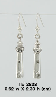 The beauty in Cape May Lighthouse ~ Sterling Silver Jewelry Hook Earrings TE2828