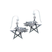 Raven on The Star Silver Earrings TE2871