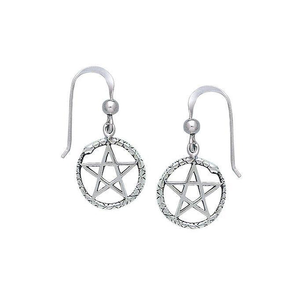 Silver Pentagram Pentacle Earrings TE2894