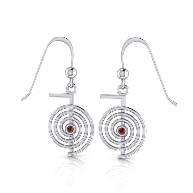 Reiki Spiral Silver Earrings TE2902