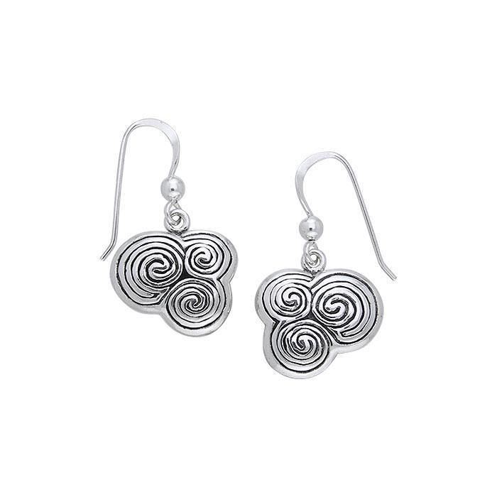 Celtic Silver Spiral Earrings TE2934