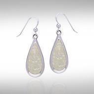 Pear Cabochon Gemstone Silver Earrings TE2942