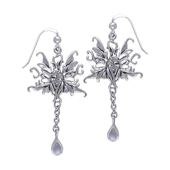 Blue Faery Silver Earrings with Dangling Gemstone TE2965