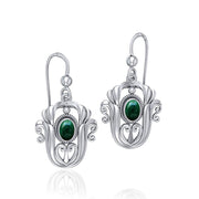 Celtic Knotwork Tulip with Gem Earrings TE595 Earrings