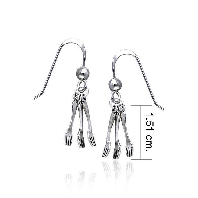 Cafe Fork Silver Earrings TE643 Earrings