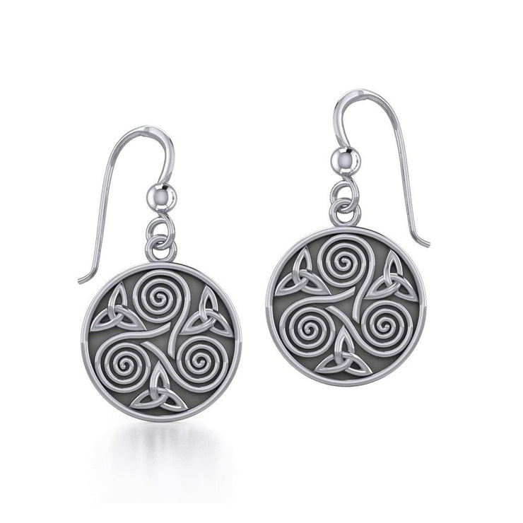 Celtic Silver Spiral Earrings TE651 Earrings