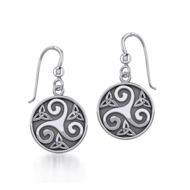 Celtic Silver Spiral Earrings TE652