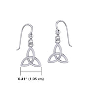 Celtic Knotwork Silver Triquetra or Trinity Knot Earrings TE659
