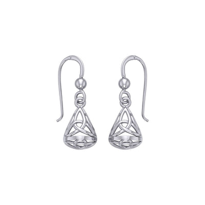 Celtic Knotwork Silver Triquetra Filigree Earrings TE683